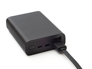 
            Ett mindre batteri som laddas.